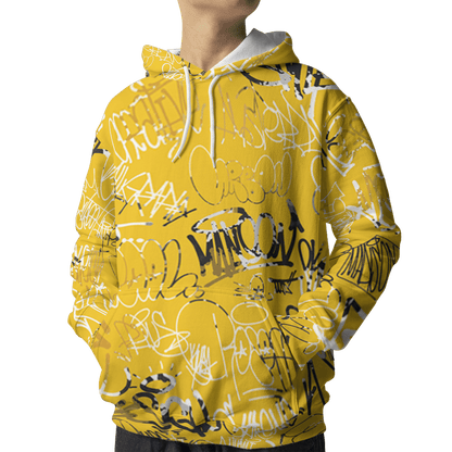 Yellow Ochre 6s Hoodie Match 23 Hiphop 3D All-Over Print Graffiti Pattern - NastyJamz