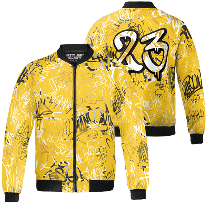 Yellow Ochre 6s Jacket Match 23 Hiphop 3D All-Over Print Graffiti Pattern - NastyJamz