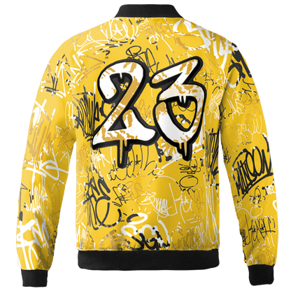 Yellow Ochre 6s Jacket Match 23 Hiphop 3D All-Over Print Graffiti Pattern - NastyJamz