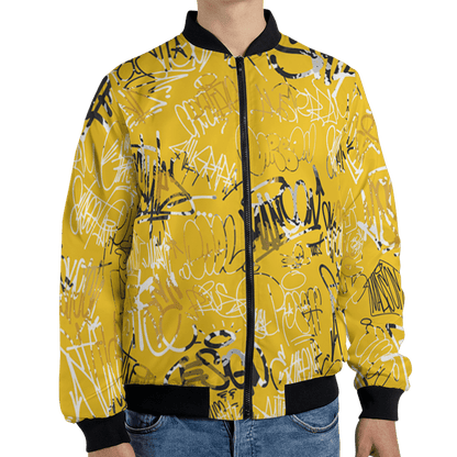 Yellow Ochre 6s Jacket Match 23 Hiphop 3D All-Over Print Graffiti Pattern - NastyJamz