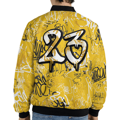 Yellow Ochre 6s Jacket Match 23 Hiphop 3D All-Over Print Graffiti Pattern - NastyJamz