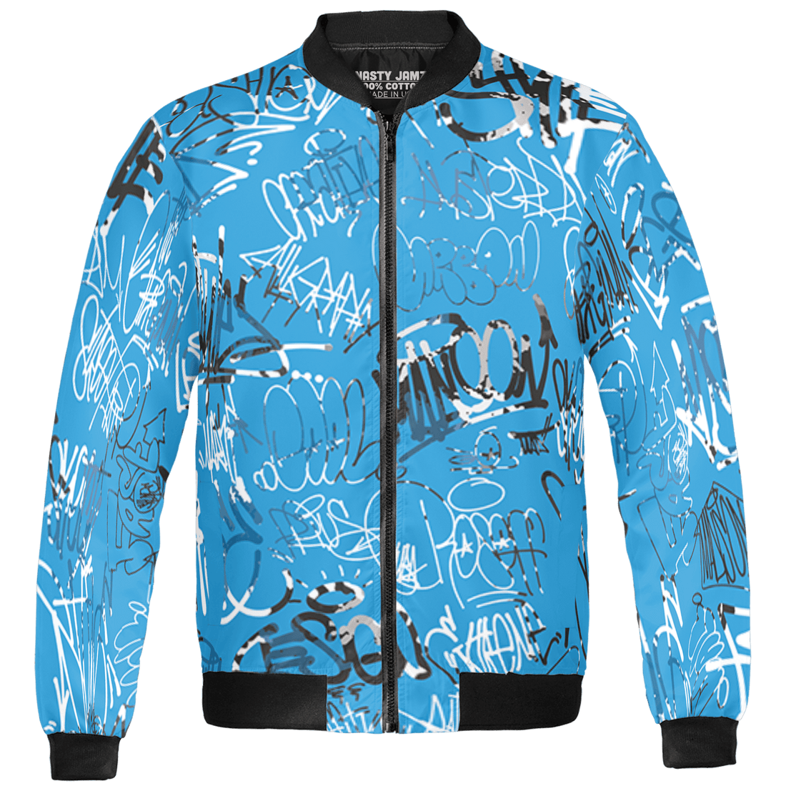 Powder Blue 9s Jacket Match 23 Hiphop 3D All-Over Print Graffiti Pattern - NastyJamz
