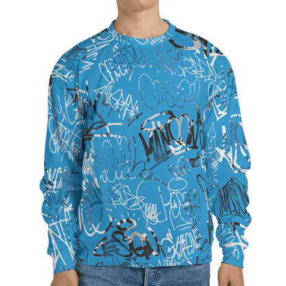 Powder Blue 9s Sweatshirt Match 23 Hiphop 3D All-Over Print Graffiti Pattern - NastyJamz