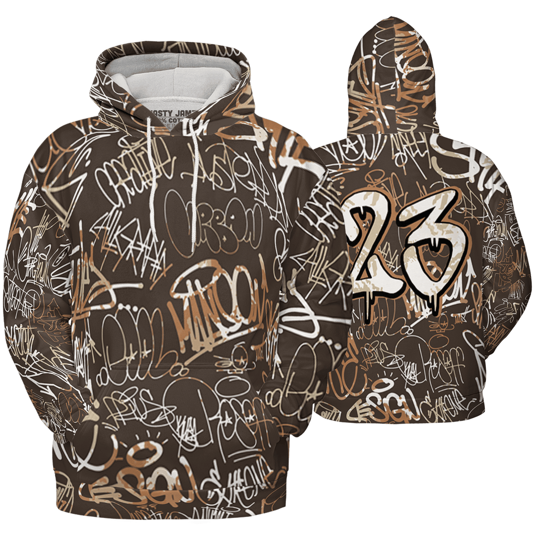 Jumpman Jack Hoodie Match 23 Hiphop 3D All-Over Print Graffiti Pattern - NastyJamz