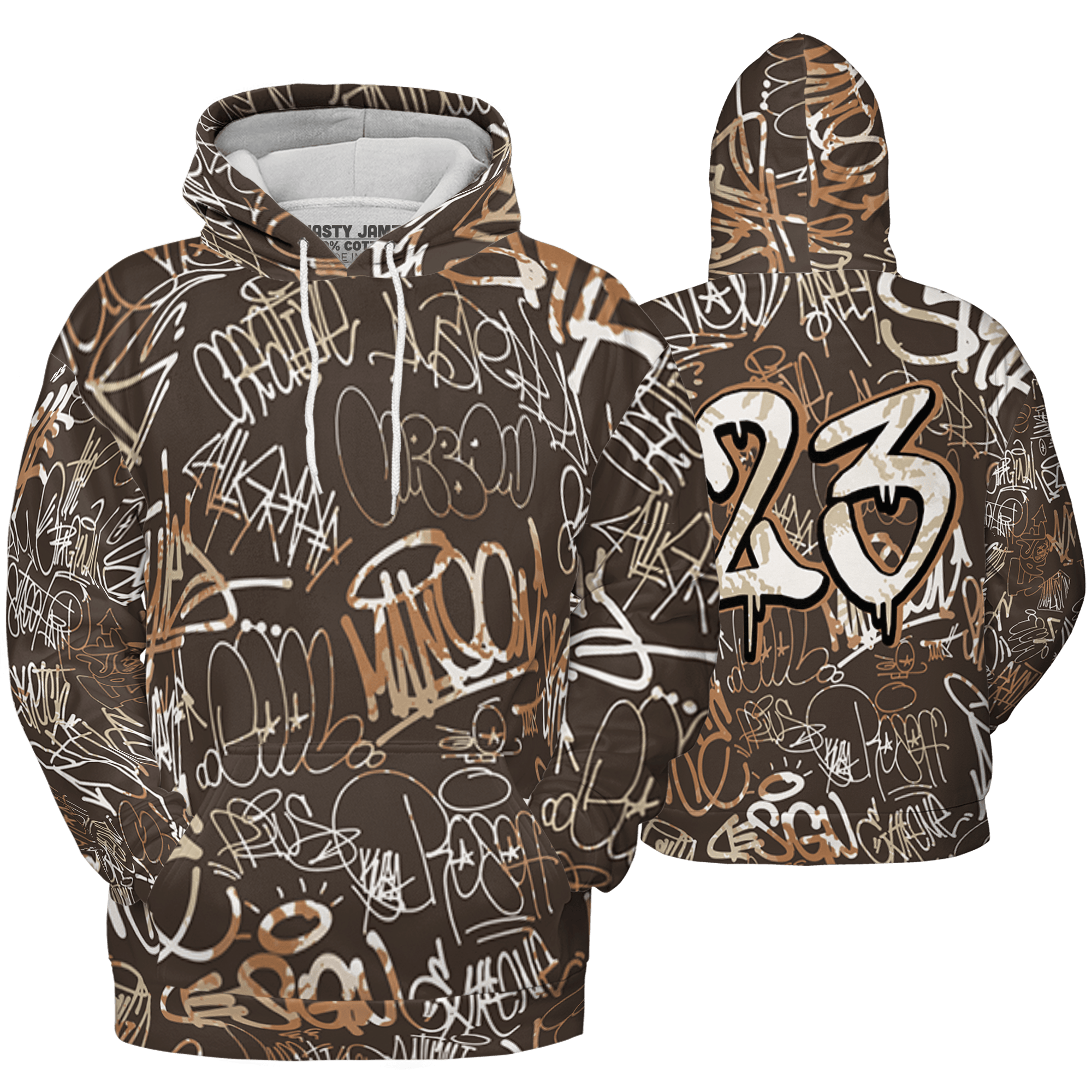 Jumpman Jack Hoodie Match 23 Hiphop 3D All-Over Print Graffiti Pattern - NastyJamz