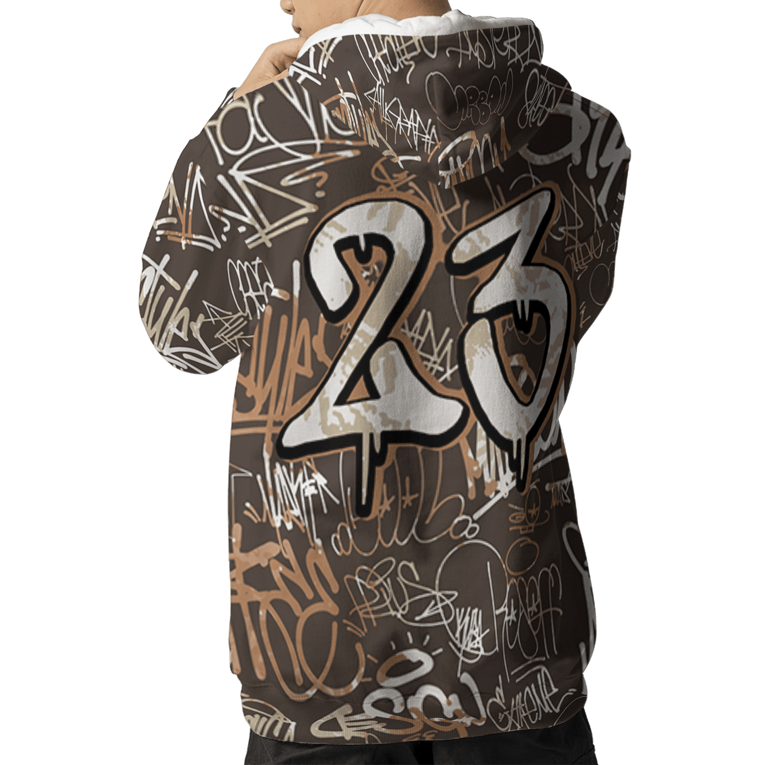 Jumpman Jack Hoodie Match 23 Hiphop 3D All-Over Print Graffiti Pattern - NastyJamz