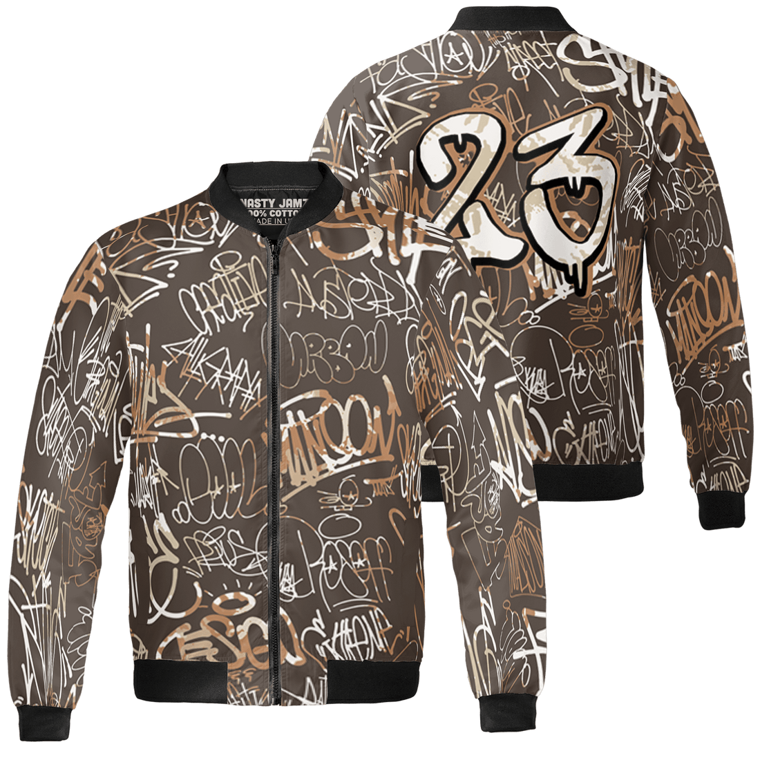 Jumpman Jack Jacket Match 23 Hiphop 3D All-Over Print Graffiti Pattern - NastyJamz