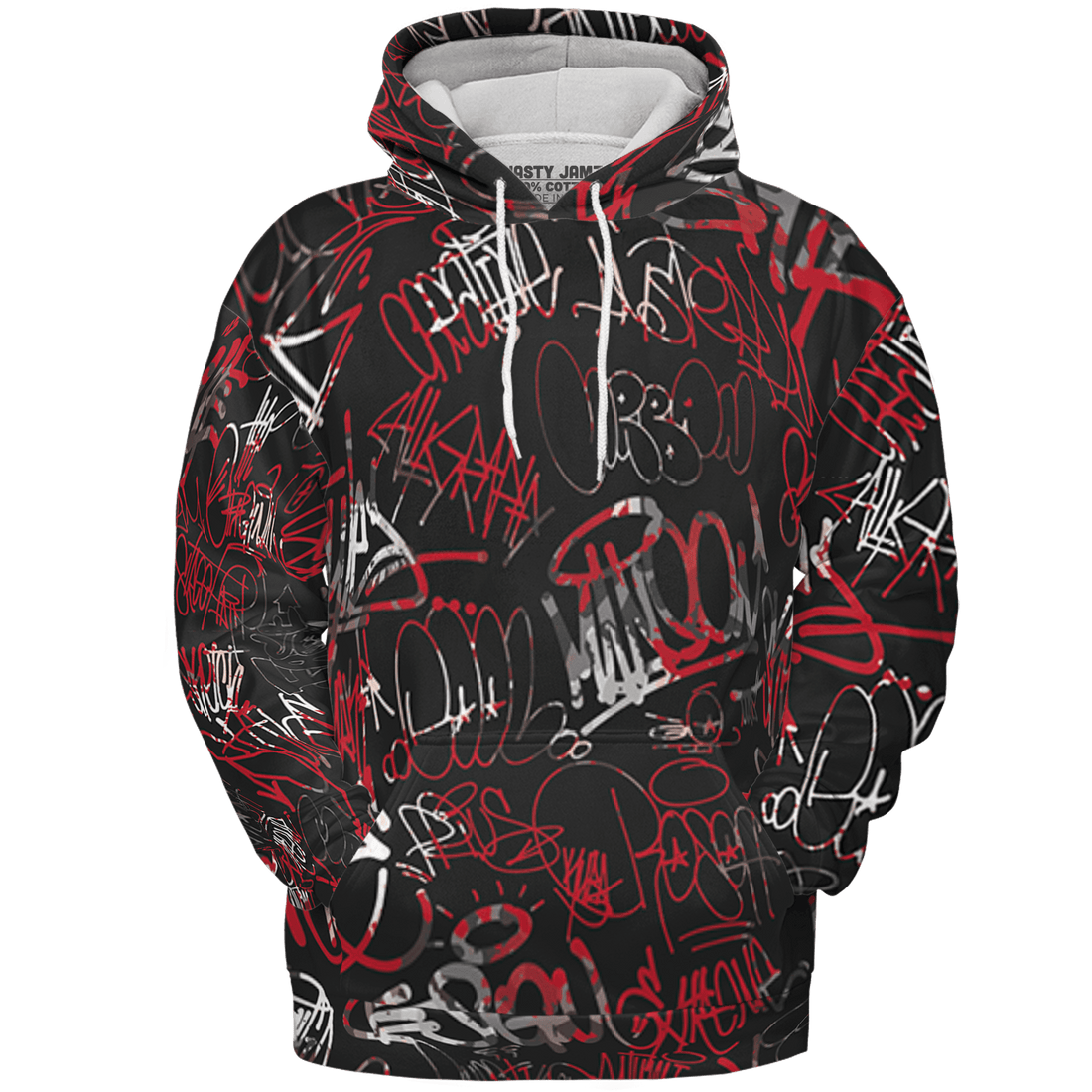 Spizike Low Bred Hoodie Match 23 Hiphop 3D All-Over Print Graffiti Pattern - NastyJamz
