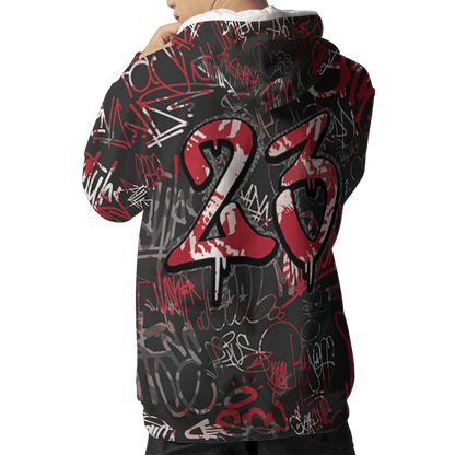 Spizike Low Bred Hoodie Match 23 Hiphop 3D All-Over Print Graffiti Pattern - NastyJamz