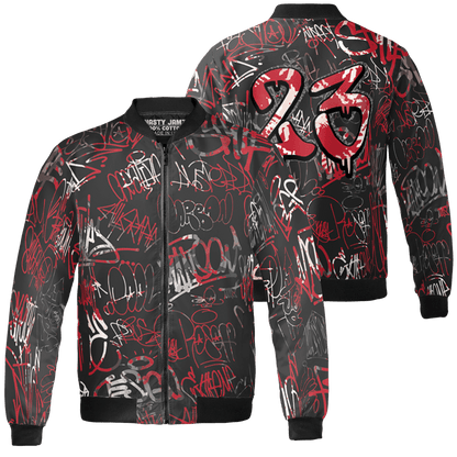 Spizike Low Bred Jacket Match 23 Hiphop 3D All-Over Print Graffiti Pattern - NastyJamz