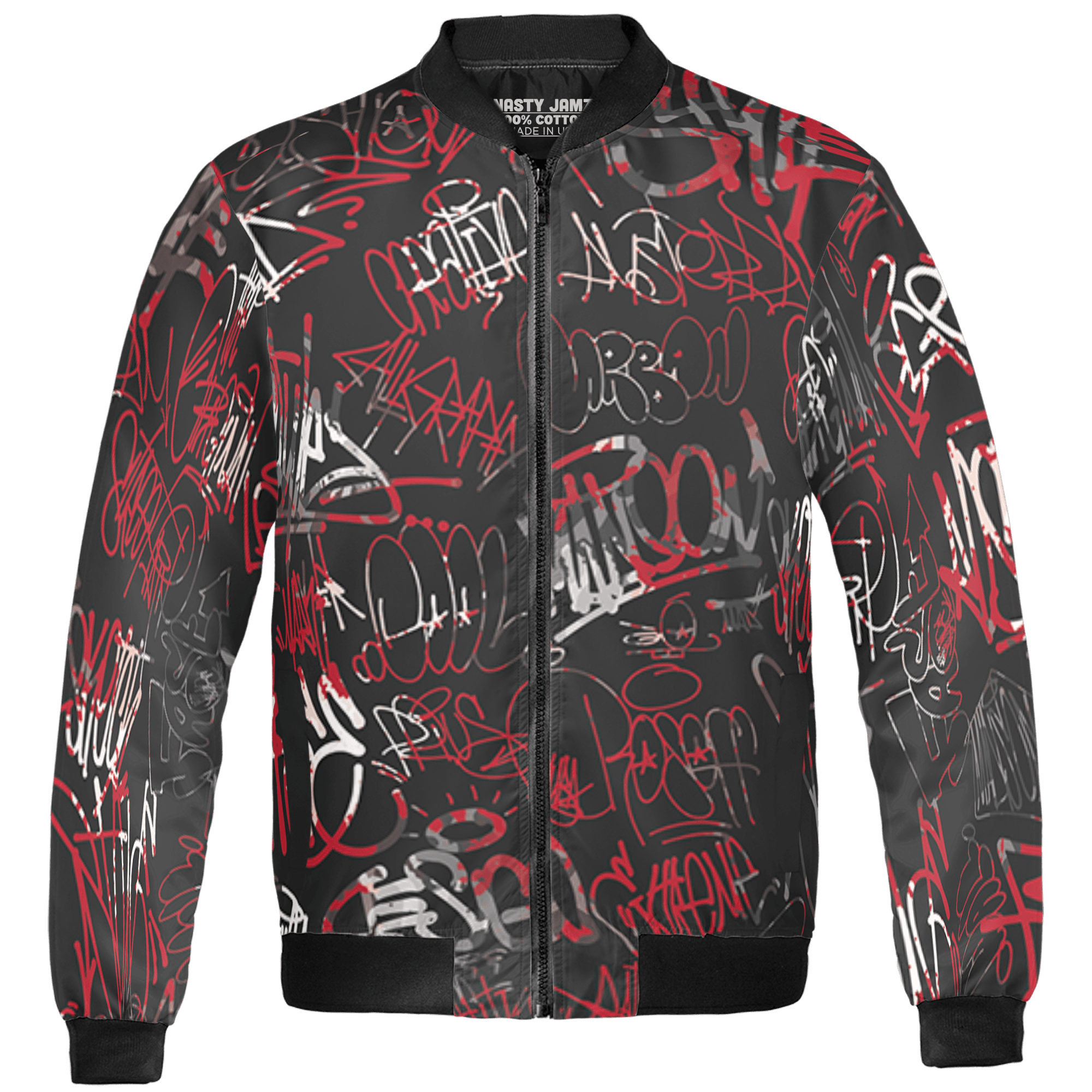 Spizike Low Bred Jacket Match 23 Hiphop 3D All-Over Print Graffiti Pattern - NastyJamz