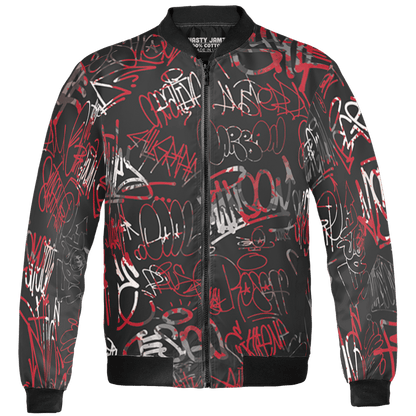 Spizike Low Bred Jacket Match 23 Hiphop 3D All-Over Print Graffiti Pattern - NastyJamz