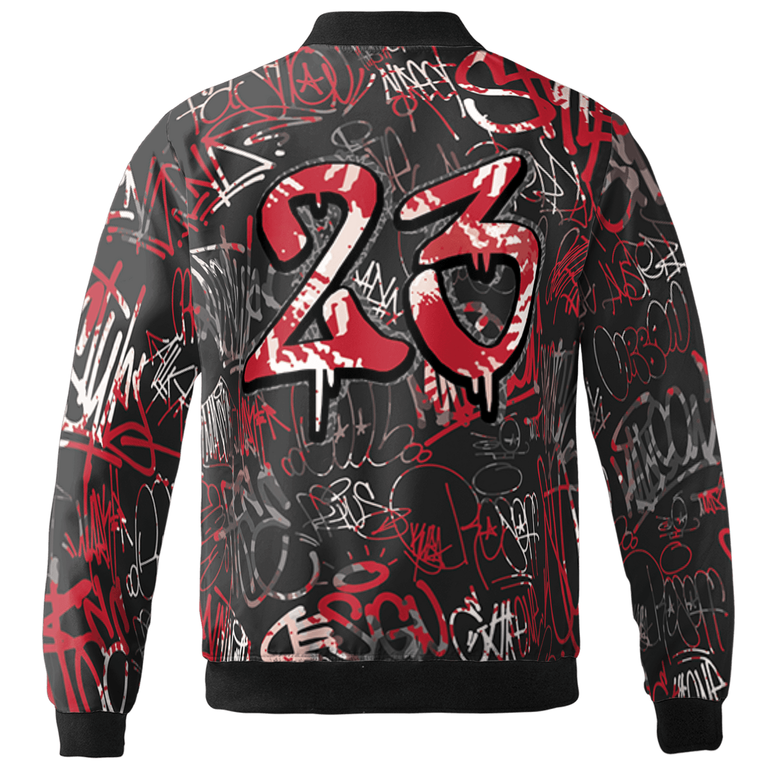 Spizike Low Bred Jacket Match 23 Hiphop 3D All-Over Print Graffiti Pattern - NastyJamz