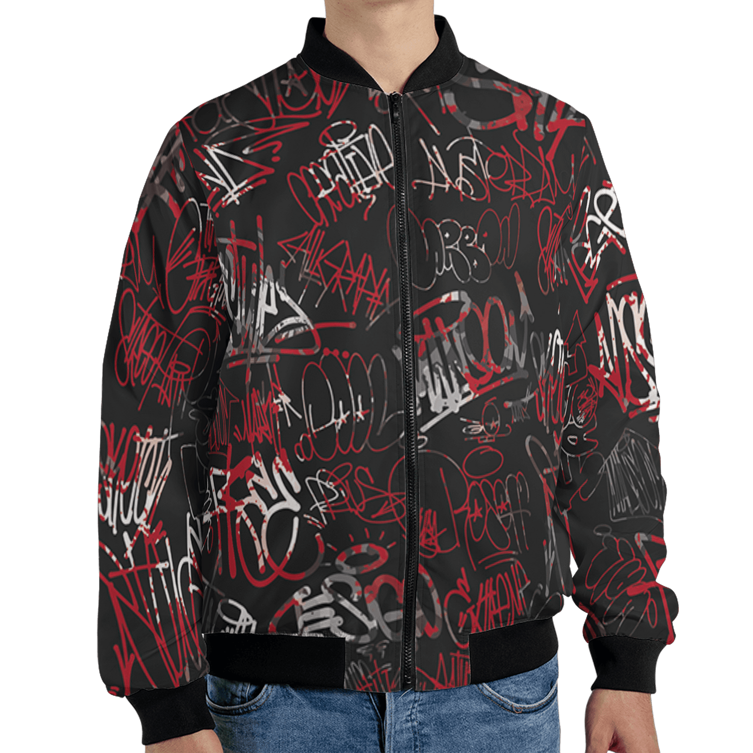 Spizike Low Bred Jacket Match 23 Hiphop 3D All-Over Print Graffiti Pattern - NastyJamz