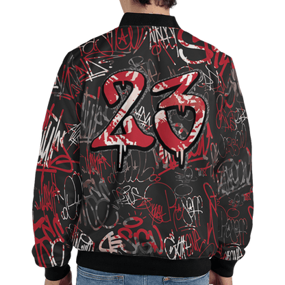 Spizike Low Bred Jacket Match 23 Hiphop 3D All-Over Print Graffiti Pattern - NastyJamz