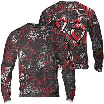 Spizike Low Bred T Shirt Match 23 Hiphop 3D All-Over Print Graffiti Pattern - NastyJamz
