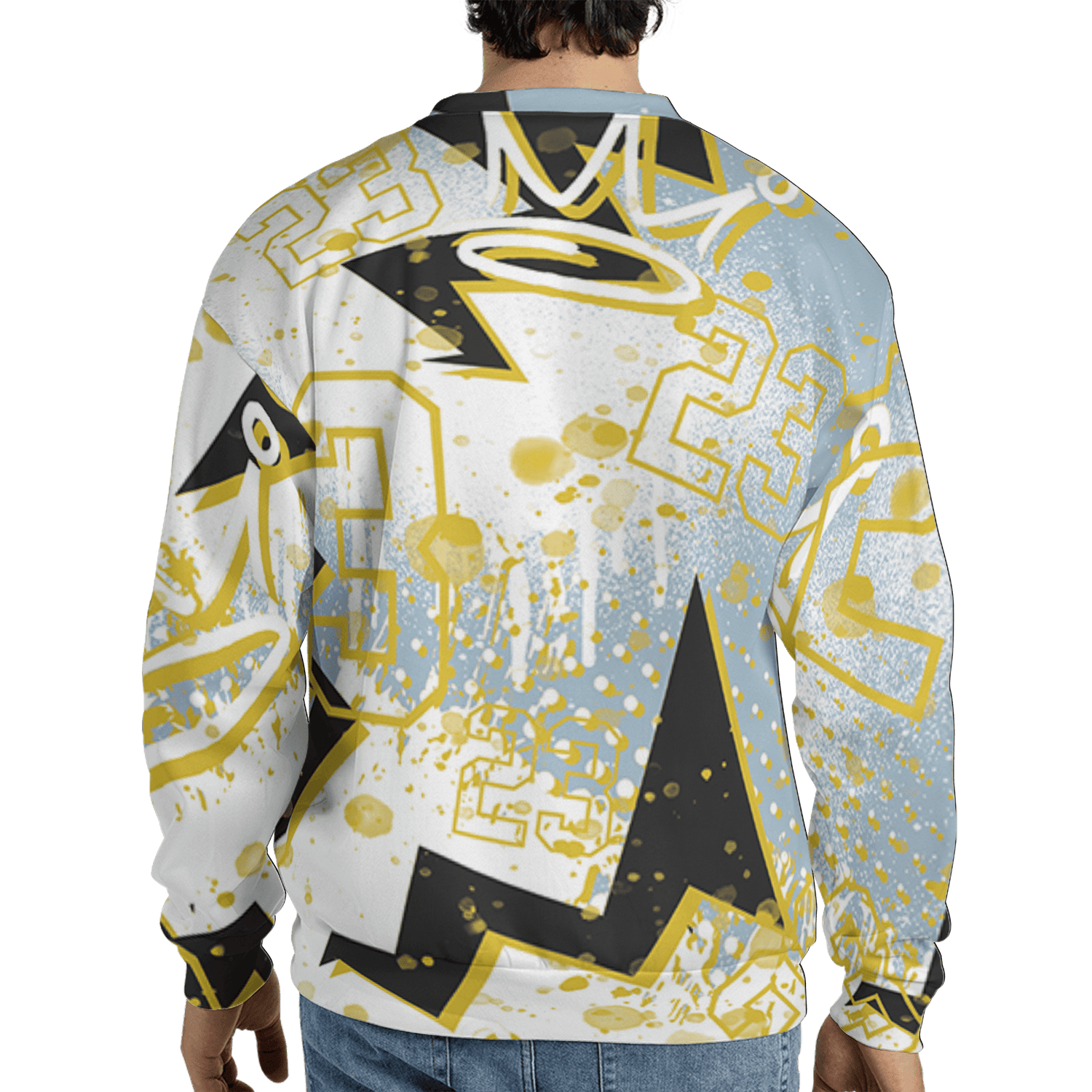 Blue Grey 13s Sweatshirt Match 23 King 3D All-Over Print Zigzag - NastyJamz