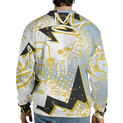 Blue Grey 13s Sweatshirt Match 23 King 3D All-Over Print Zigzag - NastyJamz