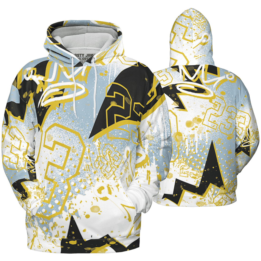 Blue Grey 13s Hoodie Match 23 King 3D All-Over Print Zigzag - NastyJamz