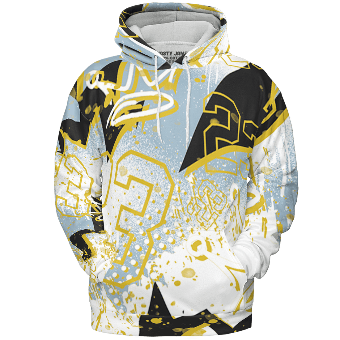 Blue Grey 13s Hoodie Match 23 King 3D All-Over Print Zigzag - NastyJamz
