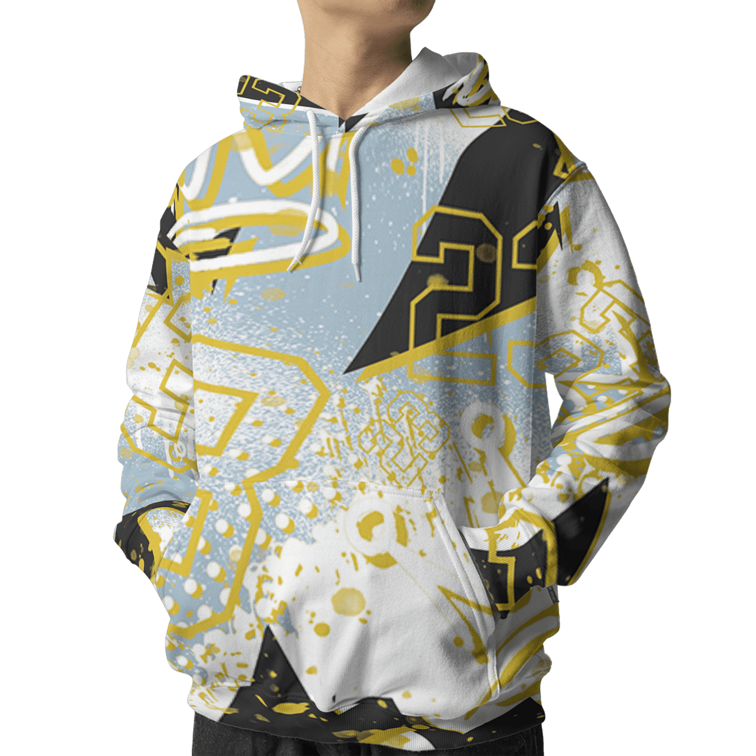 Blue Grey 13s Hoodie Match 23 King 3D All-Over Print Zigzag - NastyJamz