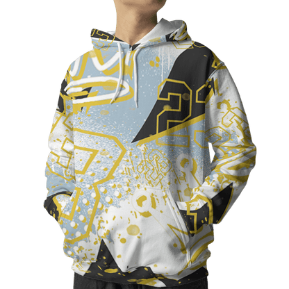 Blue Grey 13s Hoodie Match 23 King 3D All-Over Print Zigzag - NastyJamz