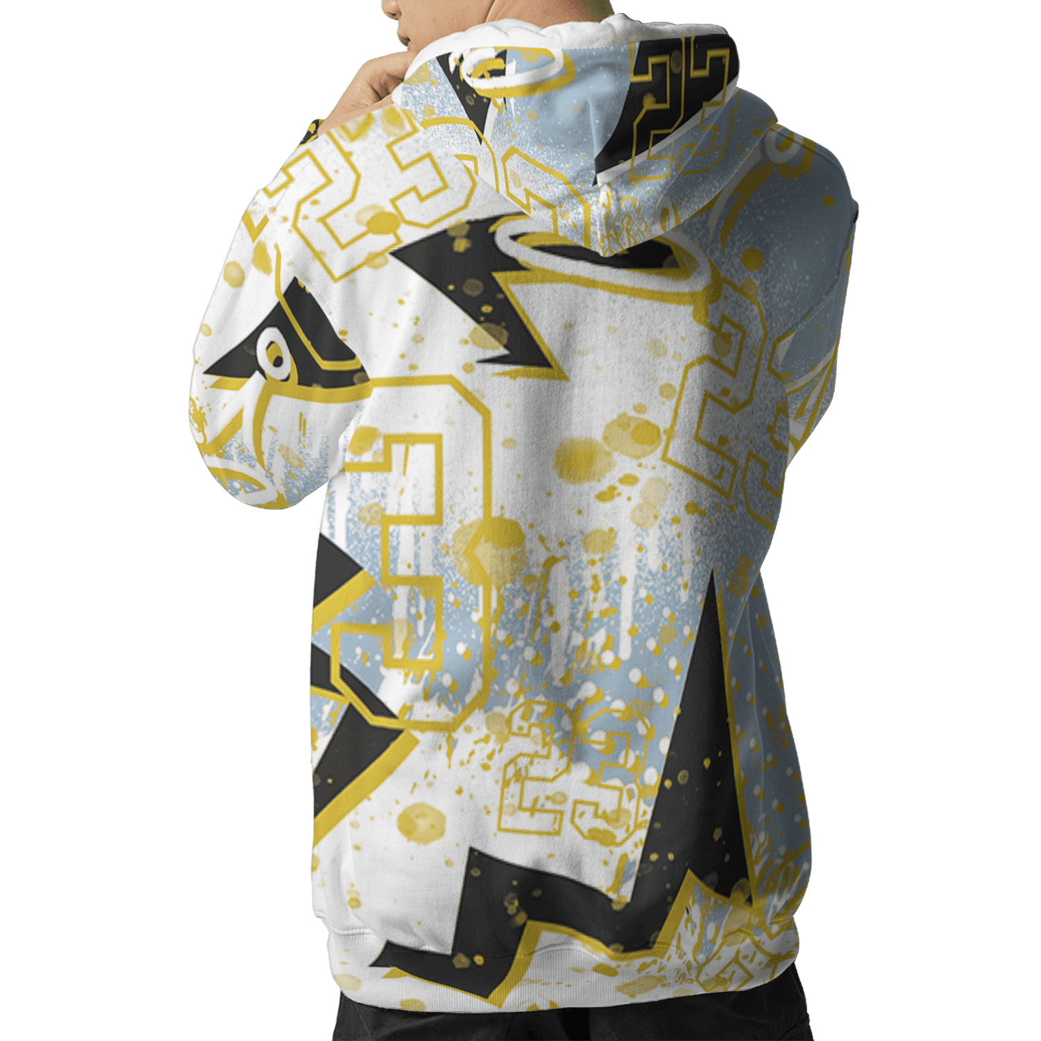 Blue Grey 13s Hoodie Match 23 King 3D All-Over Print Zigzag - NastyJamz