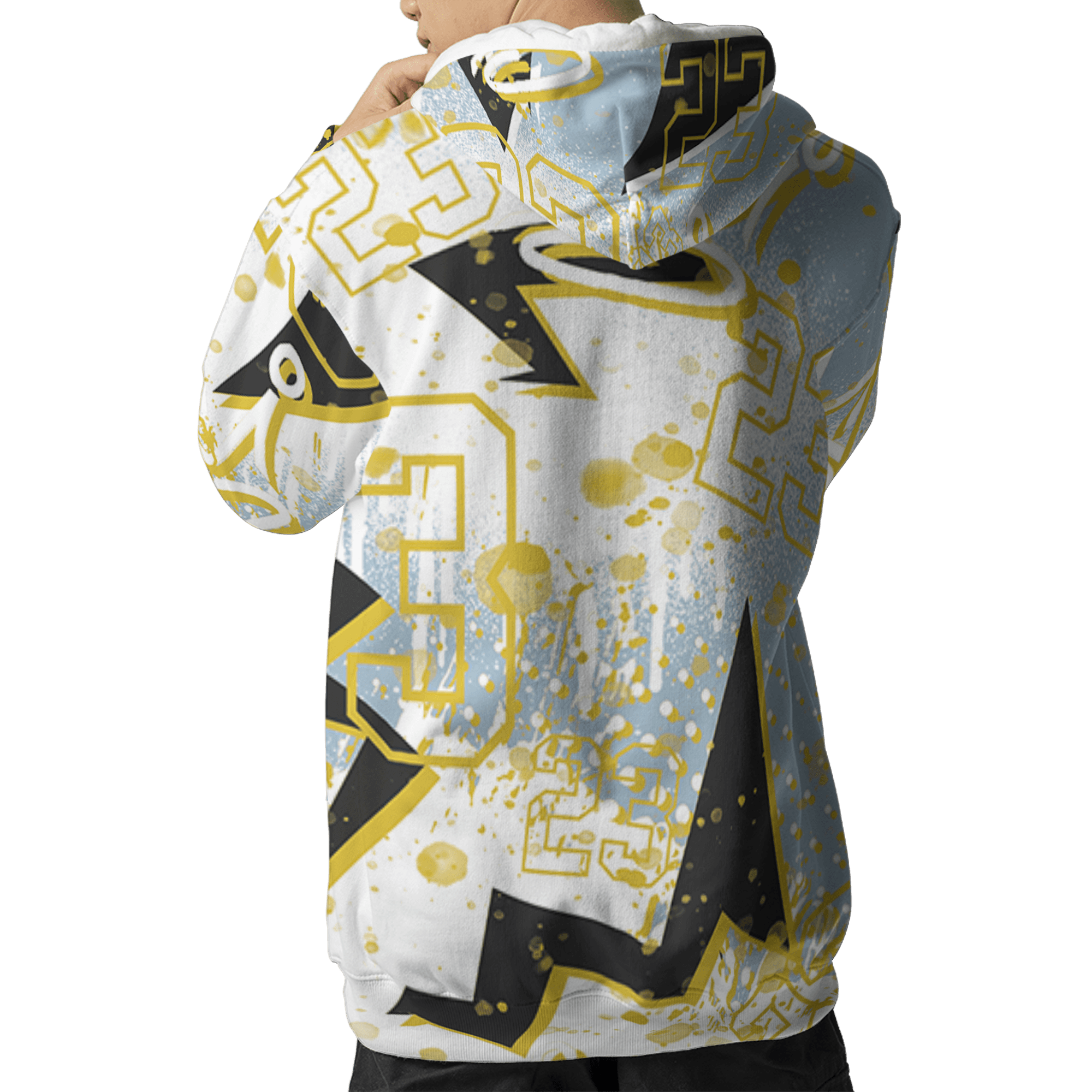 Blue Grey 13s Hoodie Match 23 King 3D All-Over Print Zigzag - NastyJamz