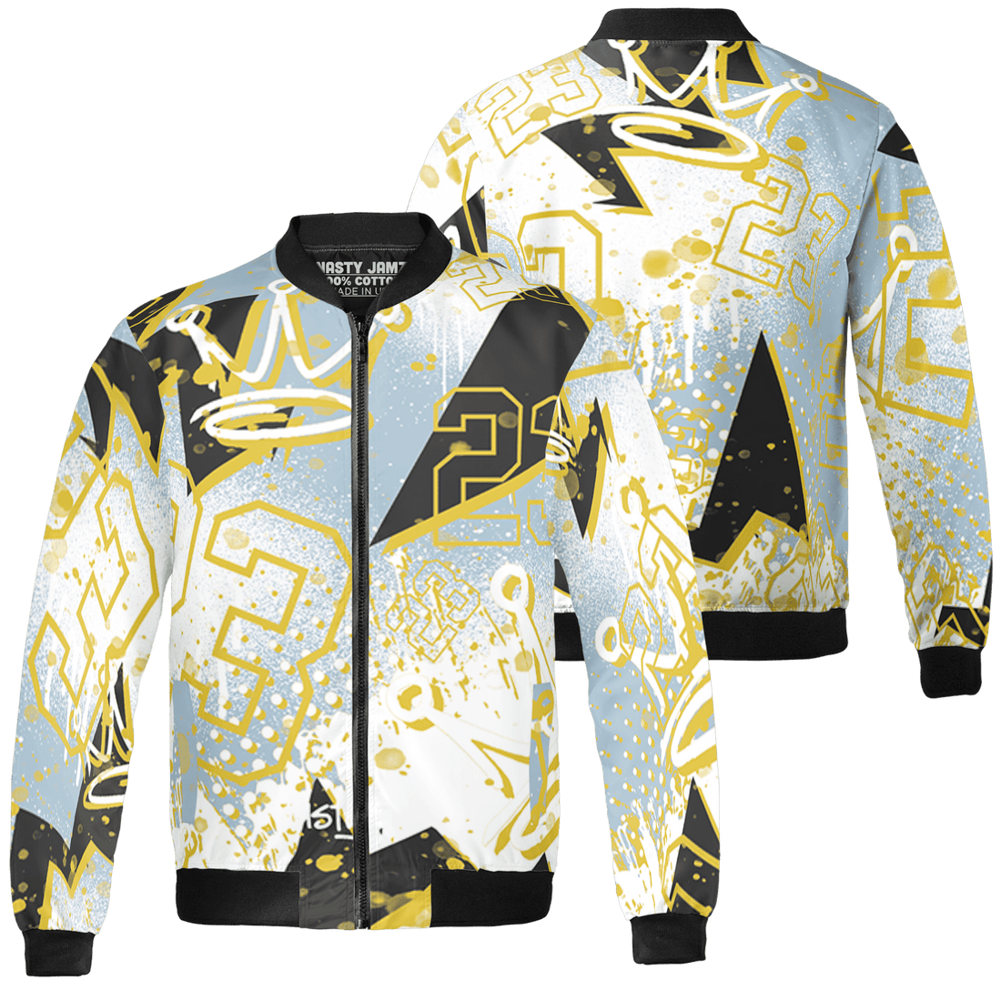 Blue Grey 13s Jacket Match 23 King 3D All-Over Print Zigzag - NastyJamz