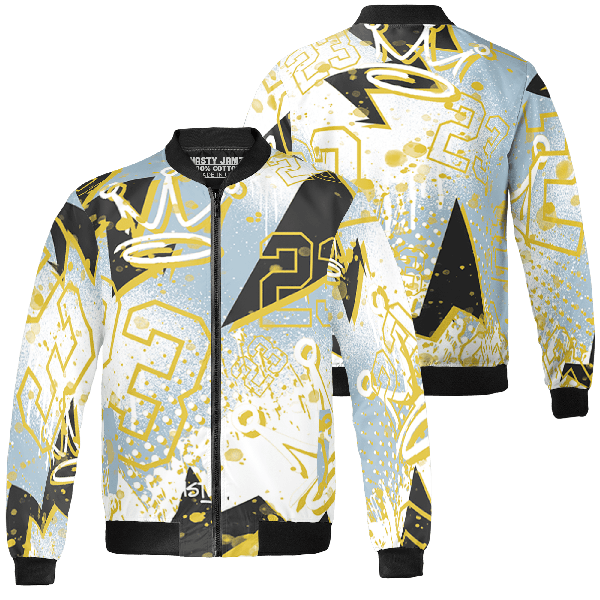 Blue Grey 13s Jacket Match 23 King 3D All-Over Print Zigzag - NastyJamz