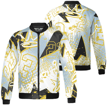Blue Grey 13s Jacket Match 23 King 3D All-Over Print Zigzag - NastyJamz