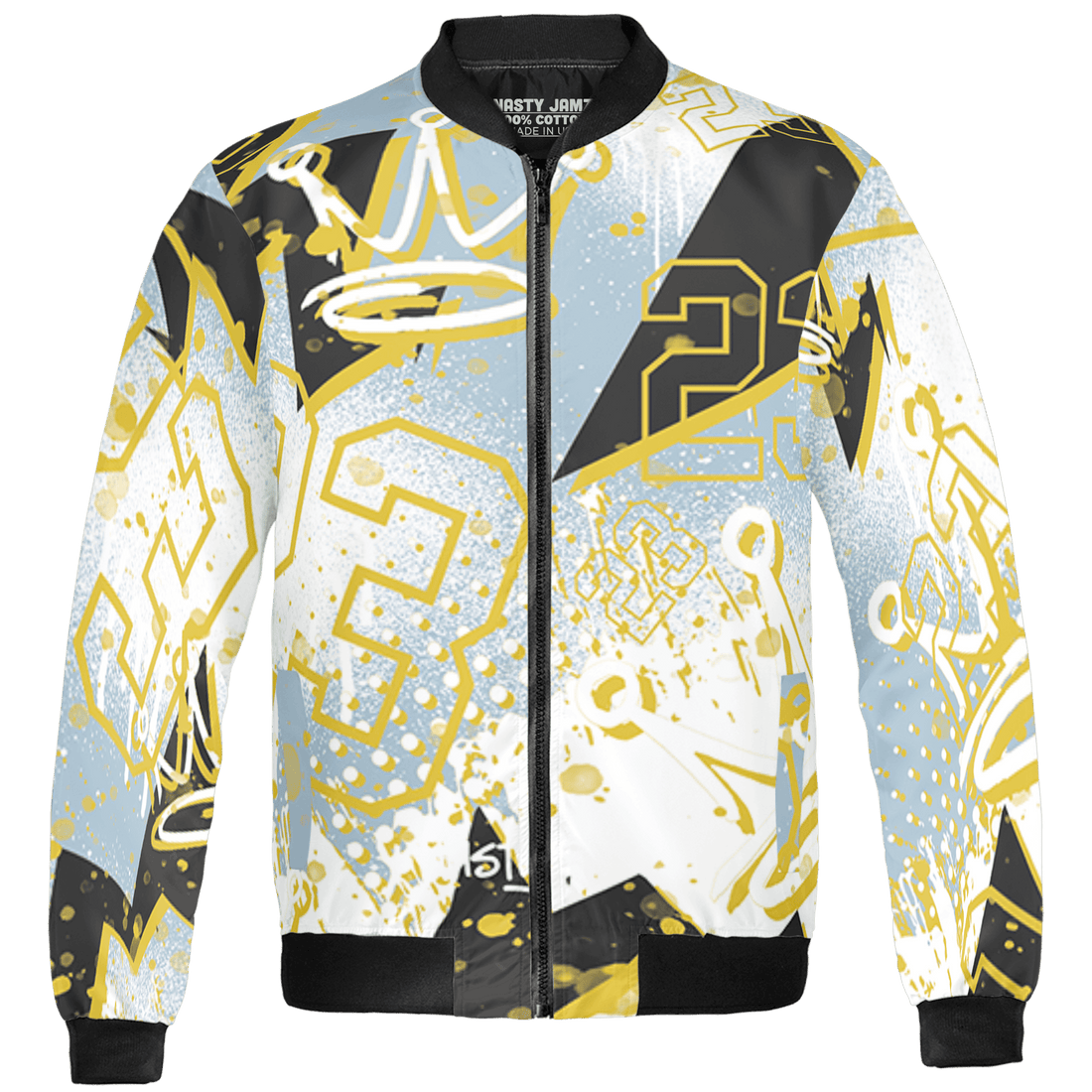 Blue Grey 13s Jacket Match 23 King 3D All-Over Print Zigzag - NastyJamz
