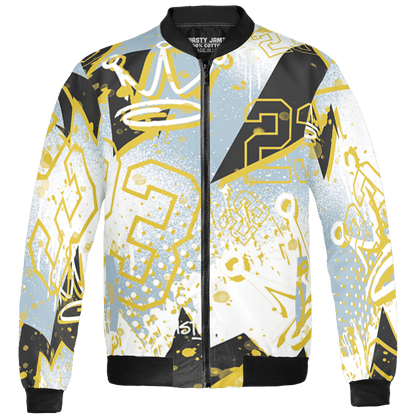 Blue Grey 13s Jacket Match 23 King 3D All-Over Print Zigzag - NastyJamz