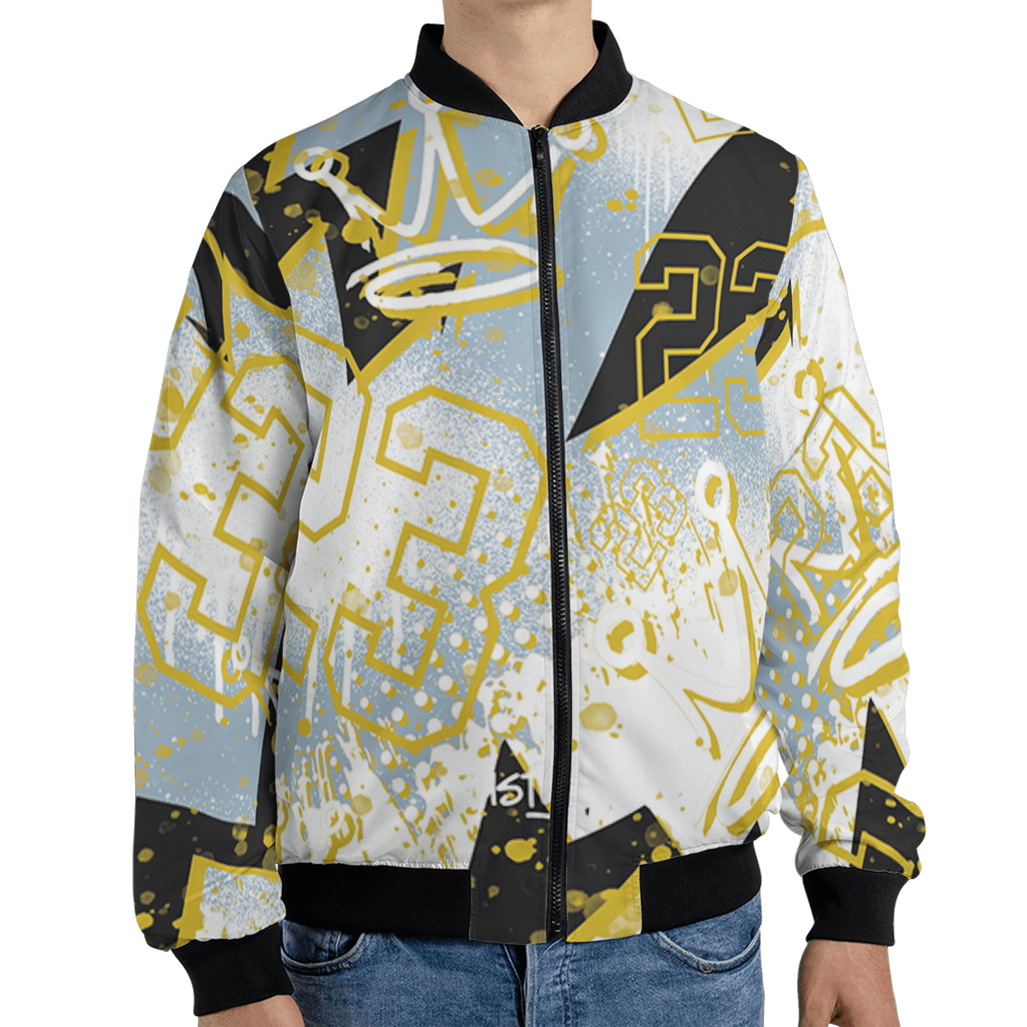 Blue Grey 13s Jacket Match 23 King 3D All-Over Print Zigzag - NastyJamz