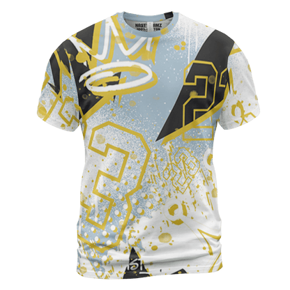 Blue Grey 13s T Shirt Match 23 King 3D All-Over Print Zigzag - NastyJamz