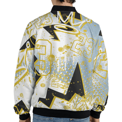 Blue Grey 13s Jacket Match 23 King 3D All-Over Print Zigzag - NastyJamz