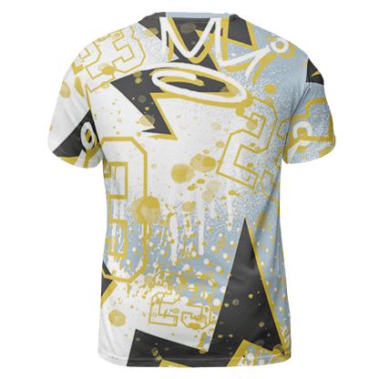 Blue Grey 13s T Shirt Match 23 King 3D All-Over Print Zigzag - NastyJamz
