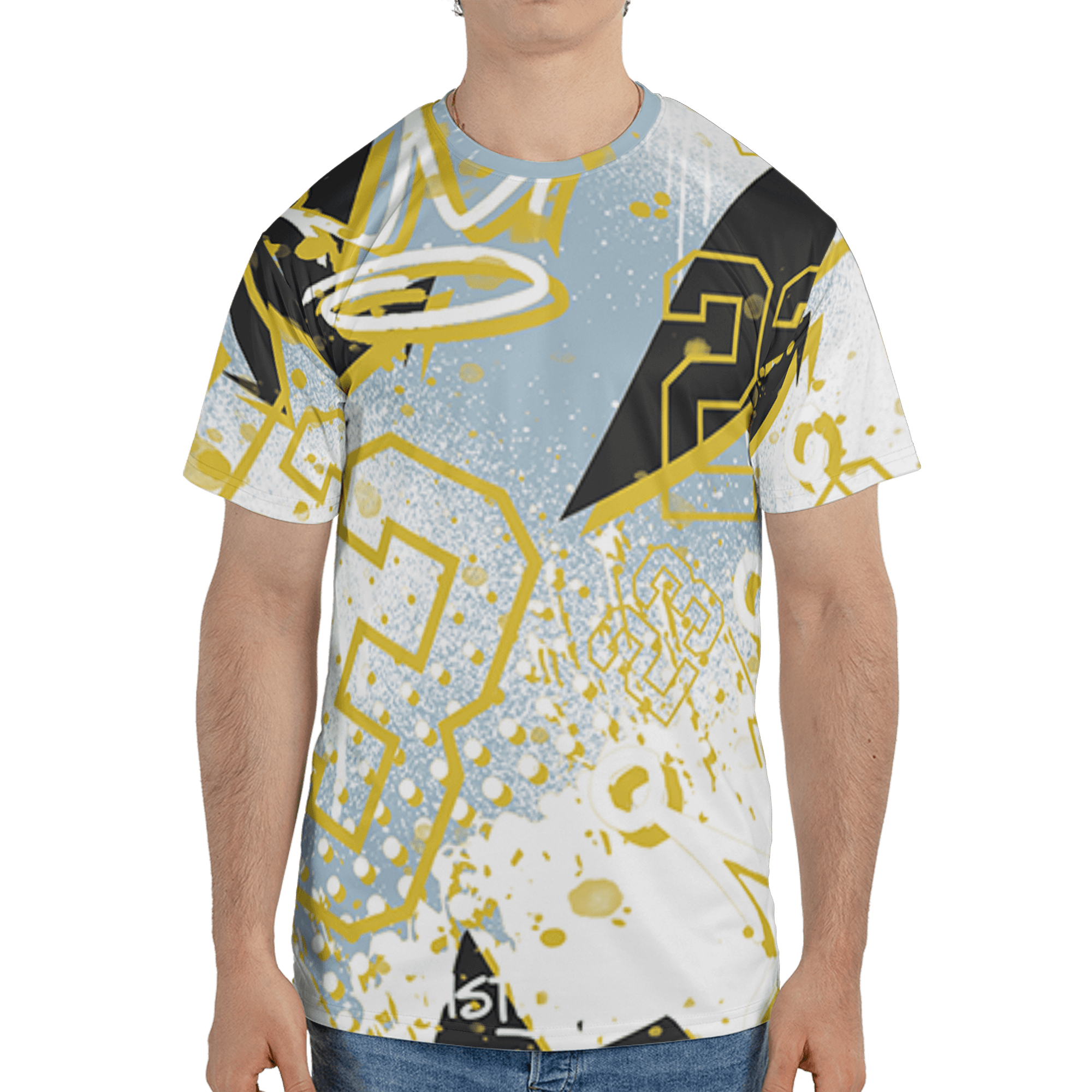 Blue Grey 13s T Shirt Match 23 King 3D All-Over Print Zigzag - NastyJamz