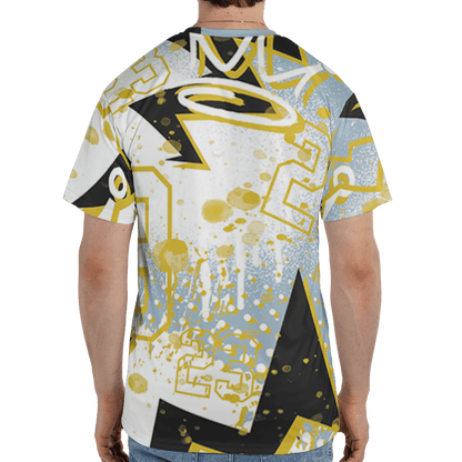 Blue Grey 13s T Shirt Match 23 King 3D All-Over Print Zigzag - NastyJamz