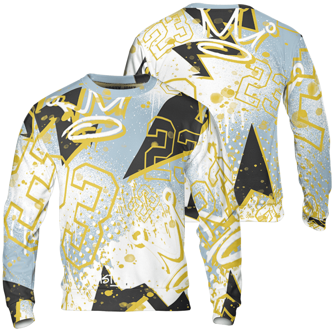 Blue Grey 13s Sweatshirt Match 23 King 3D All-Over Print Zigzag - NastyJamz