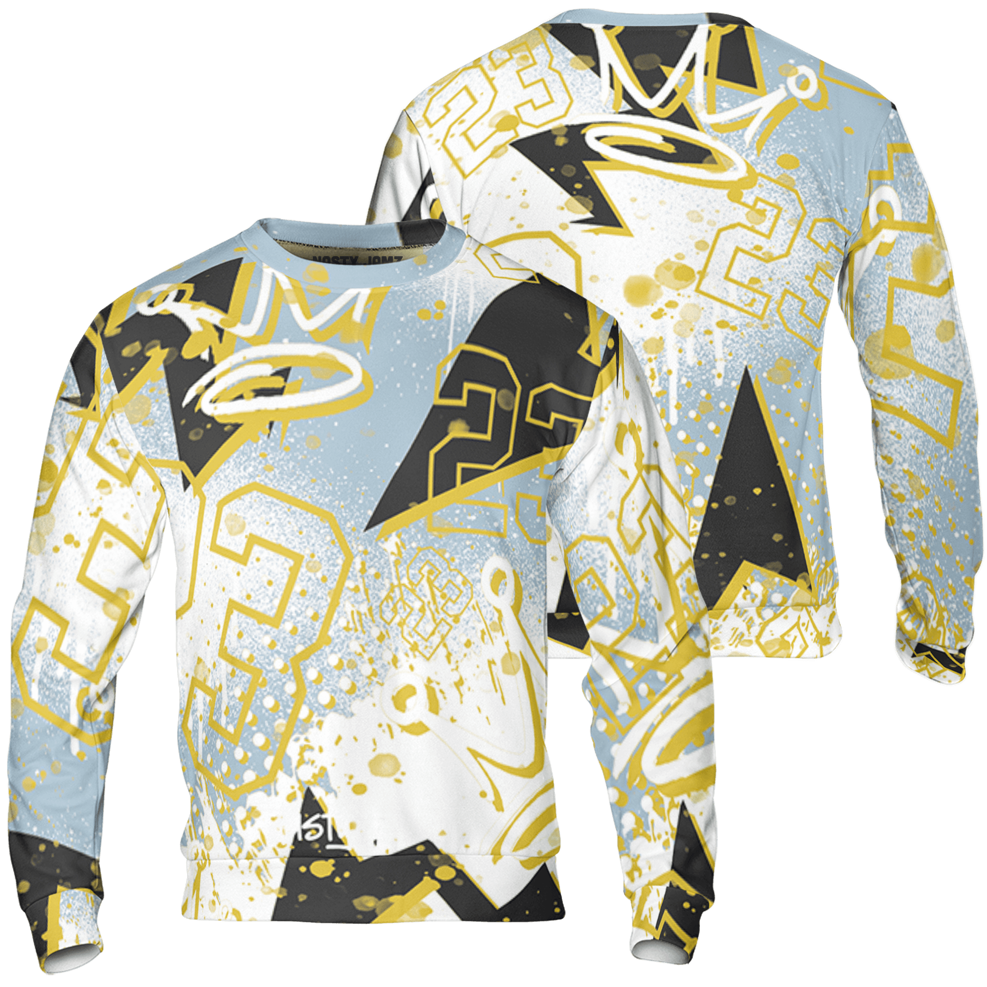 Blue Grey 13s Sweatshirt Match 23 King 3D All-Over Print Zigzag - NastyJamz