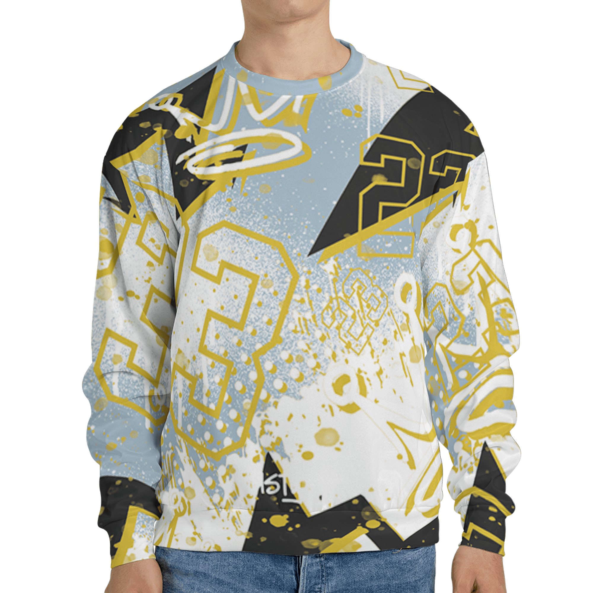 Blue Grey 13s Sweatshirt Match 23 King 3D All-Over Print Zigzag - NastyJamz