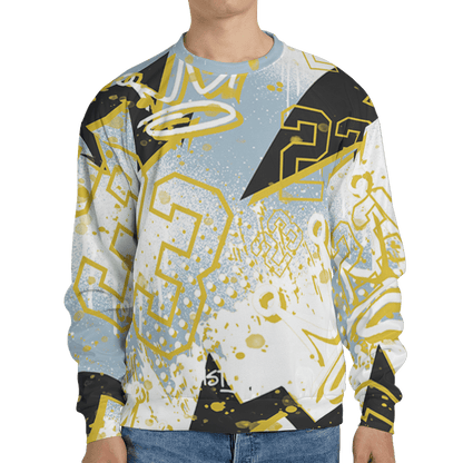 Blue Grey 13s Sweatshirt Match 23 King 3D All-Over Print Zigzag - NastyJamz