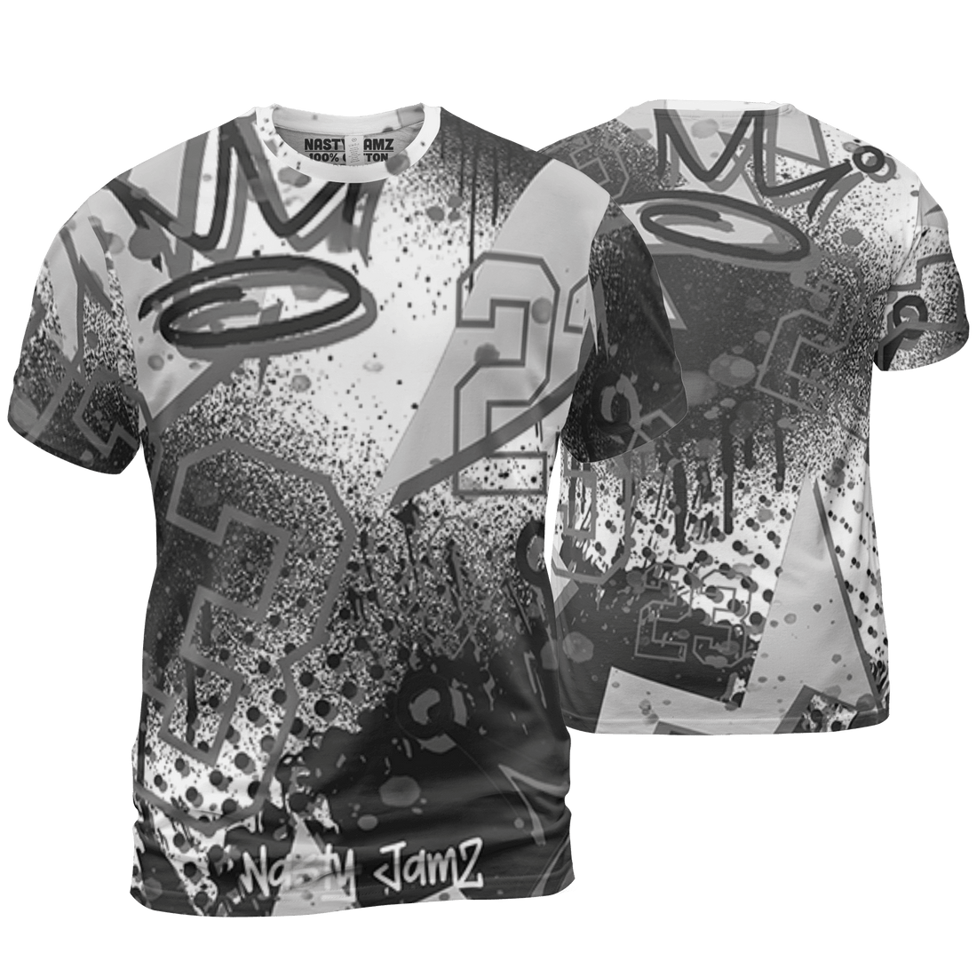 Retro High OG Black White 1s T Shirt Match 23 King 3D All-Over Print Zigzag - NastyJamz