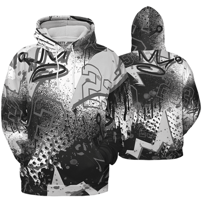 Retro High OG Black White 1s Hoodie Match 23 King 3D All-Over Print Zigzag - NastyJamz