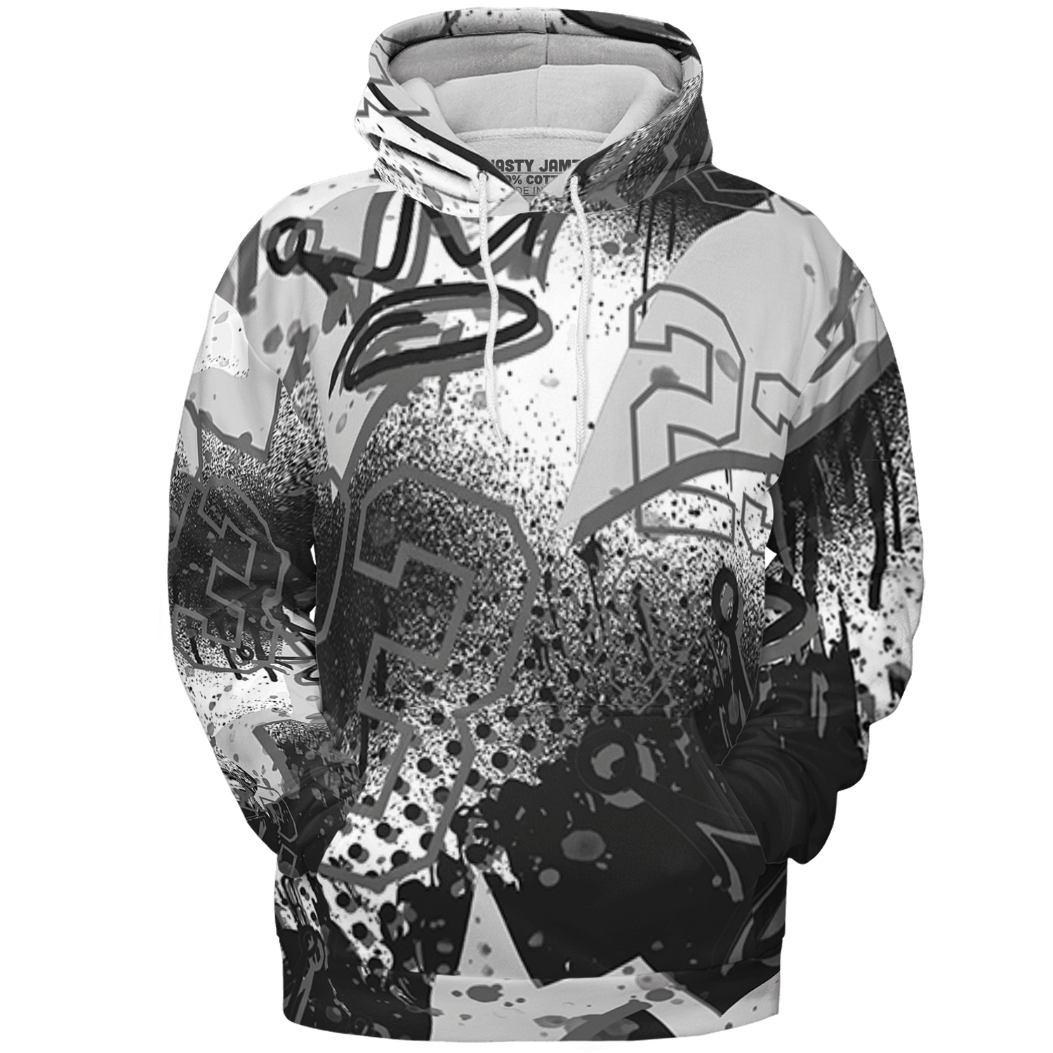 Retro High OG Black White 1s Hoodie Match 23 King 3D All-Over Print Zigzag - NastyJamz