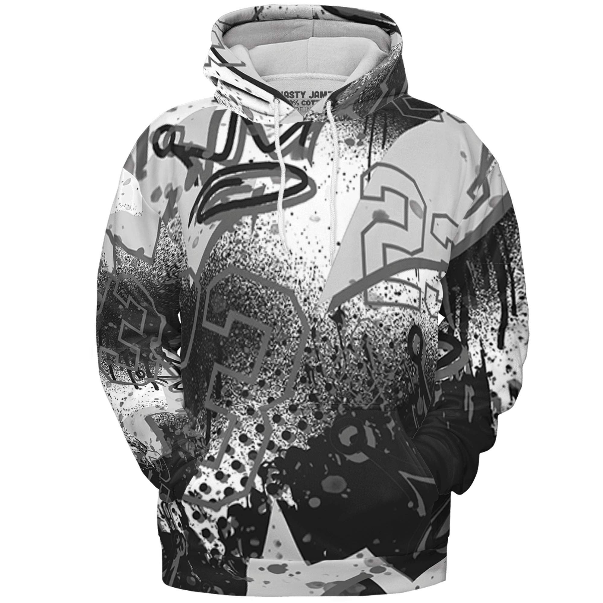 Retro High OG Black White 1s Hoodie Match 23 King 3D All-Over Print Zigzag - NastyJamz