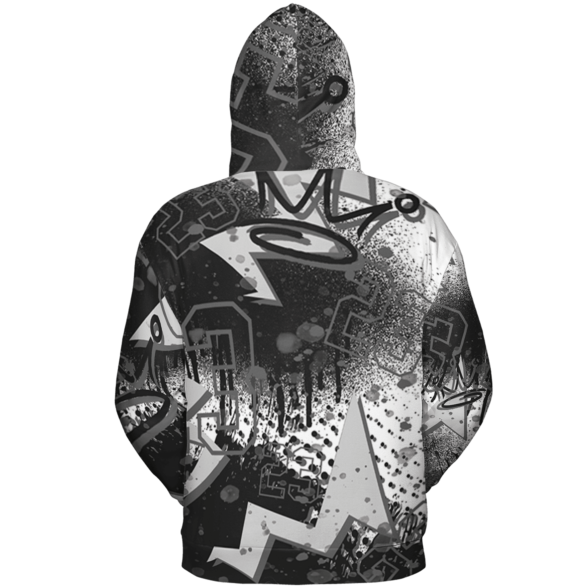 Retro High OG Black White 1s Hoodie Match 23 King 3D All-Over Print Zigzag - NastyJamz