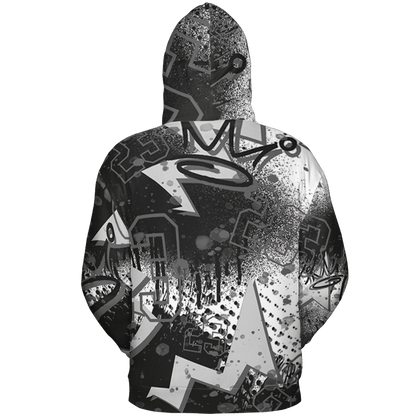 Retro High OG Black White 1s Hoodie Match 23 King 3D All-Over Print Zigzag - NastyJamz
