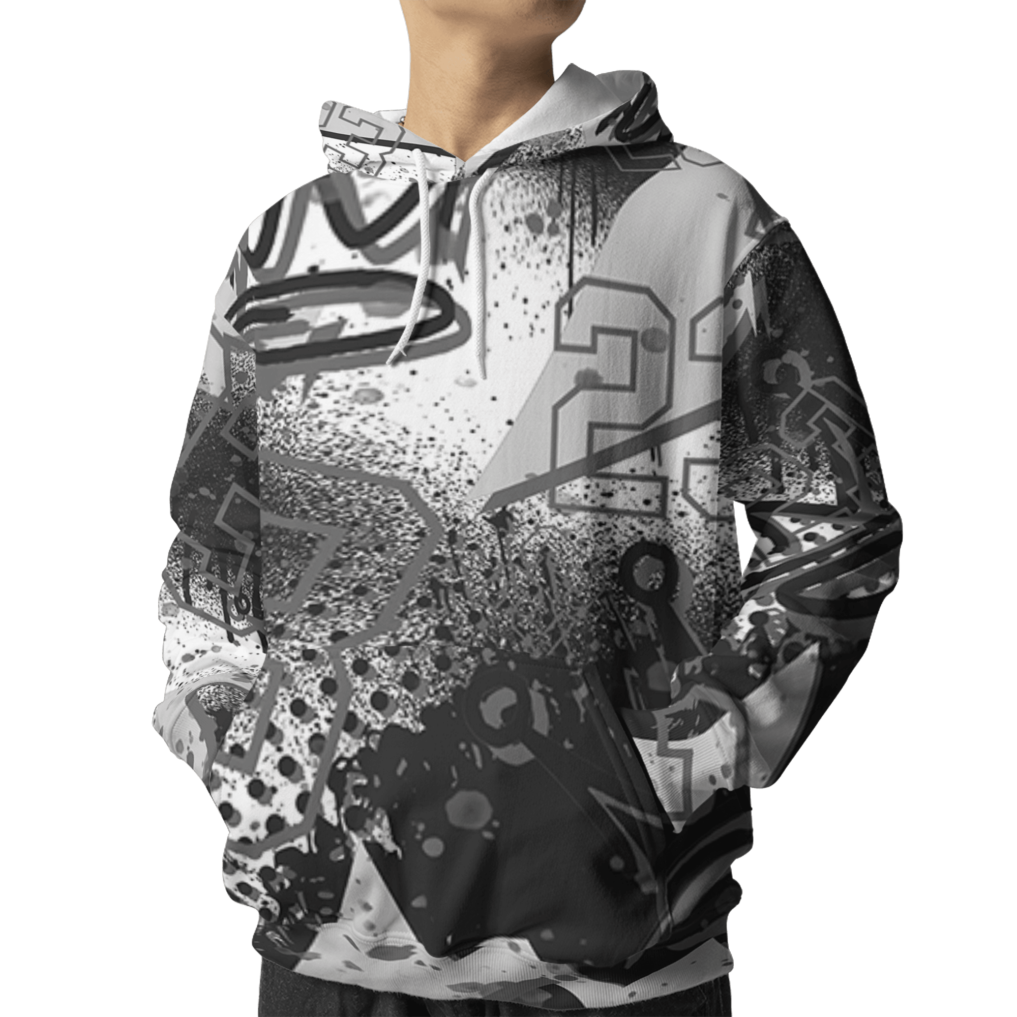 Retro High OG Black White 1s Hoodie Match 23 King 3D All-Over Print Zigzag - NastyJamz